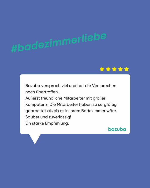 So etwas liest man doch gerne! 😍
Vielen Dank für diese tolle Bewertung und viel Freude weiterhin mit dem neuen Badezimmer. 🚿🧼💜
#badezimmerliebe